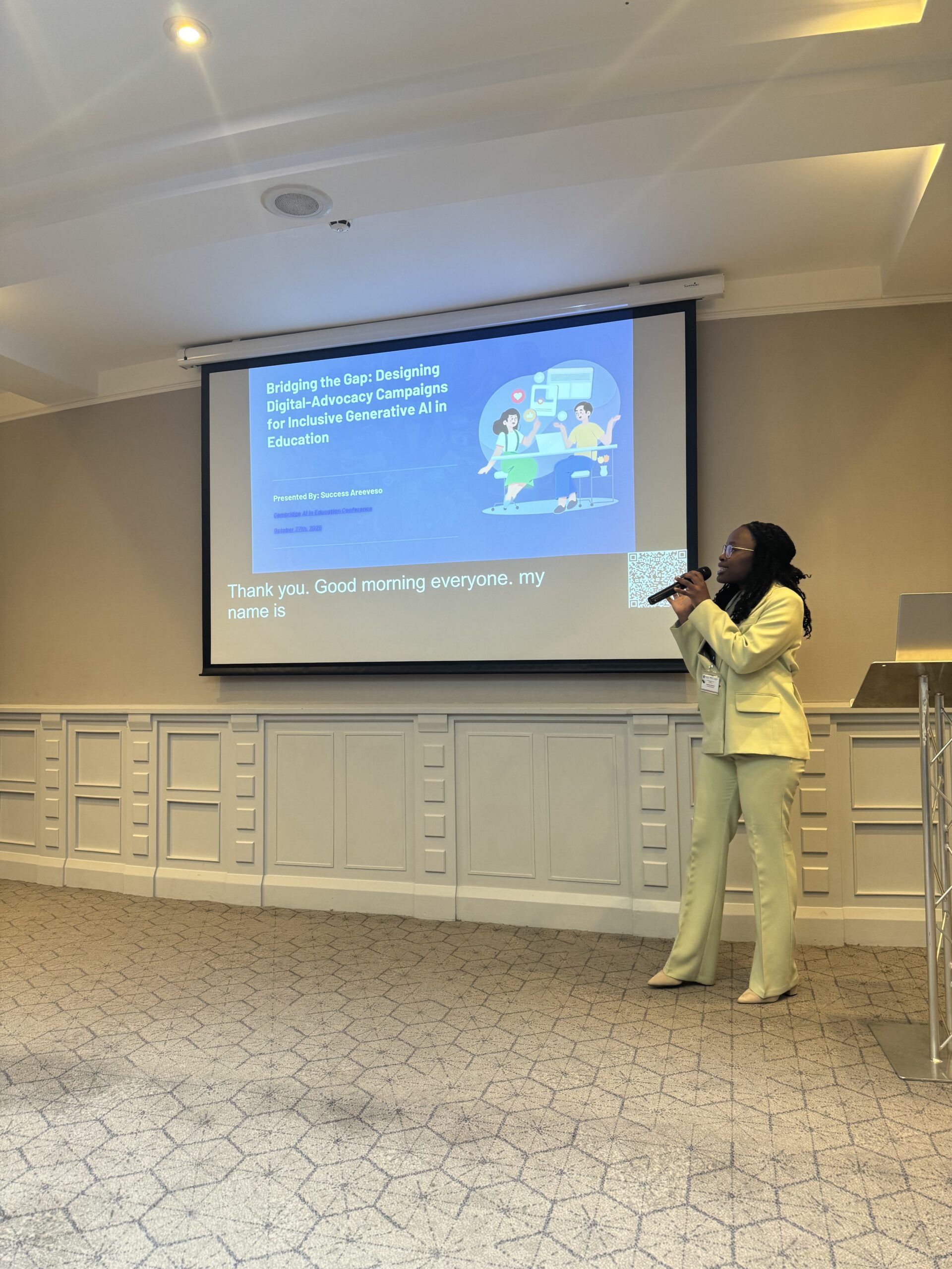 Presenter: Cambridge Generative AI in Education Conference- Designing Digital-Advocacy Campaigns for Inclusive Generative AI in Education